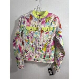 Ay Guey Jacket Youth XS Floral Print‎ Denim